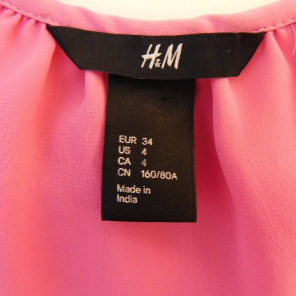 H&M Women's Pink Tank Top Shirt RN 0101255 Sz 4 - Picture 7 of 7